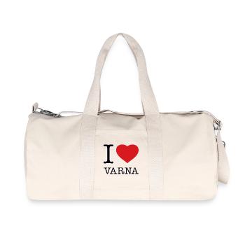 I LOVE VARNA - Recycelte Canvas-Sporttasche von Stanley/Stella - Naturweiß - Vorne