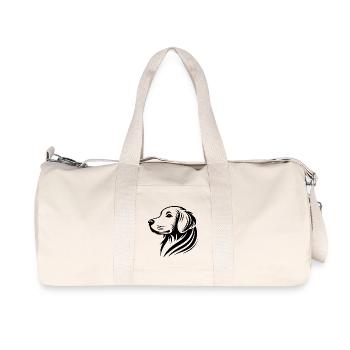 Golden Retriever Head Silhouette Minimalist - Recycled Canvas Sports Bag by Stanley/Stella - natural - Front