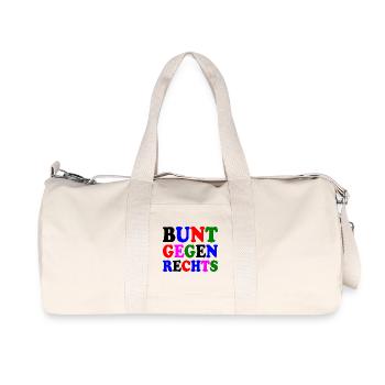 Bunt gegen rechts - Recycelte Canvas-Sporttasche von Stanley/Stella - Naturweiß - Vorne