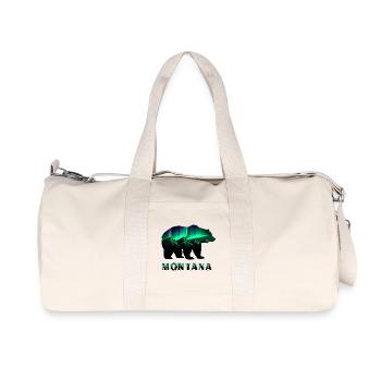 Montana Bear Northern Lights - Recycled Canvas Sports Bag by Stanley/Stella - natural - Front
