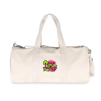 Naive Pop-Art Landschaft - Recycelte Canvas-Sporttasche von Stanley/Stella - Naturweiß - Vorne