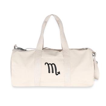 Scorpio Zodiac Sign Symbol Black & Gray - Recycled Canvas Sports Bag by Stanley/Stella - natural - Front