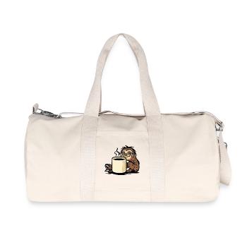 Cozy sloth chilling with coffee cup - Recycled Canvas Sports Bag by Stanley/Stella - natural - Front