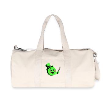 Boule verte fantaisiste avec chapeau haut de forme et poignard - Sac de sport en toile recyclée Stanley/Stella - blanc naturel - Devant