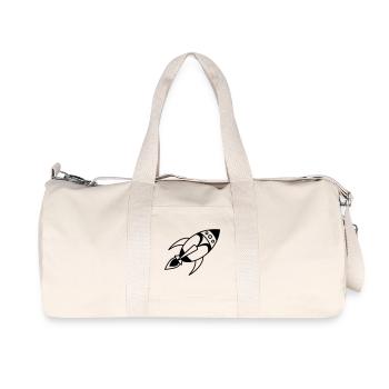 Retro Space Rocket – Weltall Raumschiff Design - Recycelte Canvas-Sporttasche von Stanley/Stella - Naturweiß - Vorne