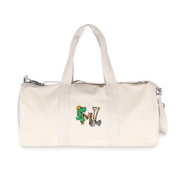 Emil Croki de chantier avec outils - Sac de sport en toile recyclée Stanley/Stella - blanc naturel - Devant