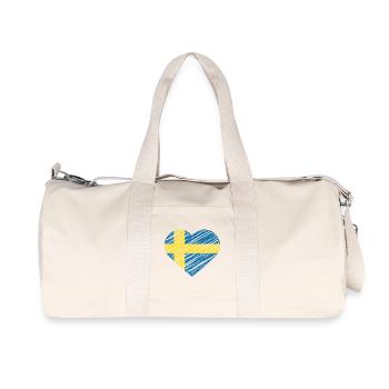 Cadeau du Drapeau du Drapeau du Cœur Suédois - Sac de sport en toile recyclée Stanley/Stella - blanc naturel - Devant