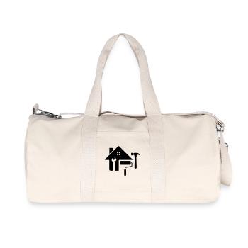 Logo de l’artisan – Marteau, clé et rouleau à peinture - Sac de sport en toile recyclée Stanley/Stella - blanc naturel - Devant