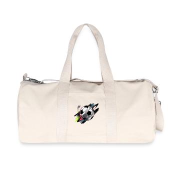 Football dynamique avec des effets de couleur pour les amateurs de sport - Sac de sport en toile recyclée Stanley/Stella - blanc naturel - Devant