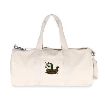 Untoter Wikinger-Einhorn im nordischen Langschiff - Recycelte Canvas-Sporttasche von Stanley/Stella - Naturweiß - Vorne