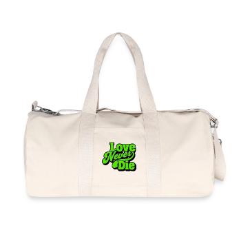 Love Never Die Neon Schriftzug - Recycelte Canvas-Sporttasche von Stanley/Stella - Naturweiß - Vorne