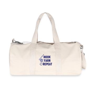 Fil crochet répétition, mères amoureuses du crochet drôles - Sac de sport en toile recyclée Stanley/Stella - blanc naturel - Devant