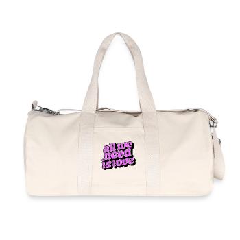 Love Is Enough: Retro Love Typo - Recycled Canvas Sports Bag by Stanley/Stella - natural - Front