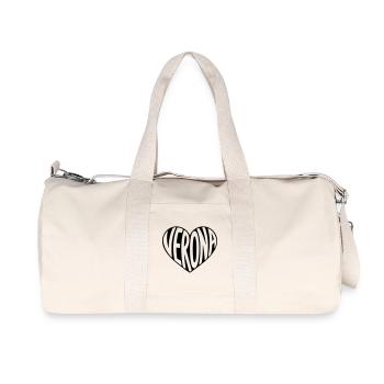 Verona Italy Heart Typography - Recycled Canvas Sports Bag by Stanley/Stella - natural - Front