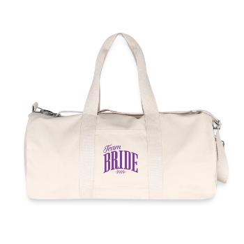 Team Bride Hen Party Bachelorette Party 2026 - Recycled Canvas Sports Bag by Stanley/Stella - natural - Front
