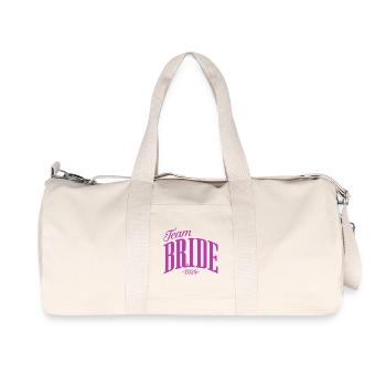 Team Bride Bachelorette Party 2026 - Recycled Canvas Sports Bag by Stanley/Stella - natural - Front