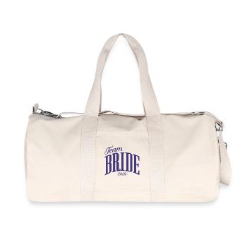 Team Bride Bachelorette Party 2026 - Recycled Canvas Sports Bag by Stanley/Stella - natural - Front