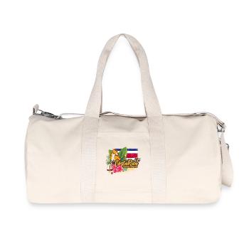 Costa Rica Retro Jaguar Vintage mit Fahne Souvenir - Recycelte Canvas-Sporttasche von Stanley/Stella - Naturweiß - Vorne