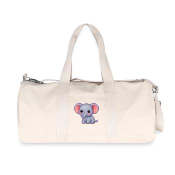 Kleiner Pixel-Elefant Kuschelheld - Recycelte Canvas-Sporttasche von Stanley/Stella - Naturweiß - Vorne
