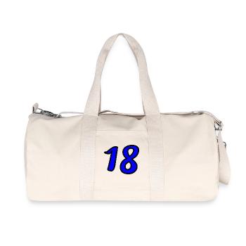 18. 18 ANS. 18e ANNIVERSAIRE. ANNIVERSAIRE 18 ANS. - Sac de sport en toile recyclée Stanley/Stella - blanc naturel - Devant