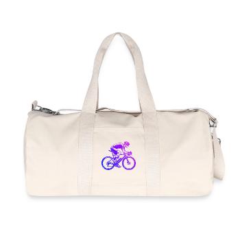Idée cadeau pour un vélo de route avec vélo de route - Sac de sport en toile recyclée Stanley/Stella - blanc naturel - Devant
