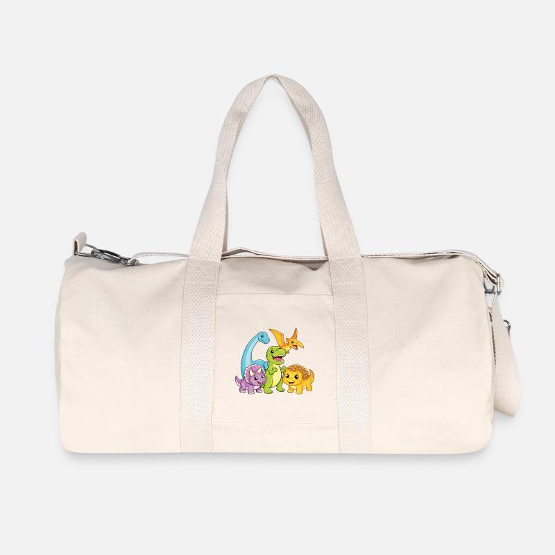 Niedliche Dino-Team - Recycelte Canvas-Sporttasche von Stanley/Stella - Naturweiß