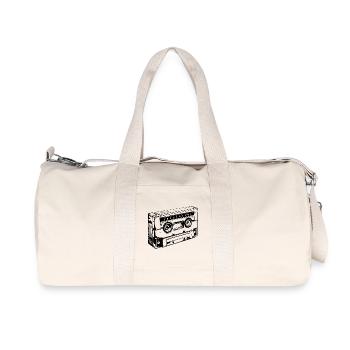 Cassette rétro - Sac de sport en toile recyclée Stanley/Stella - blanc naturel - Devant