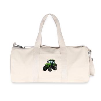 Grüner Traktor Kraftvoll Design - Recycelte Canvas-Sporttasche von Stanley/Stella - Naturweiß - Vorne