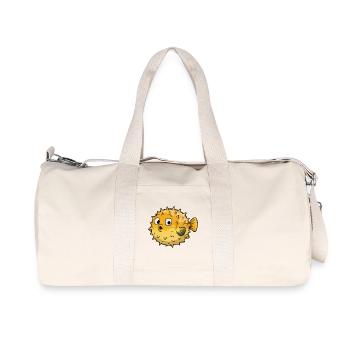 Dessin animé sphérique du poisson-globe - Sac de sport en toile recyclée Stanley/Stella - blanc naturel - Devant