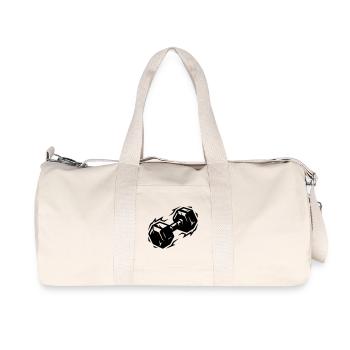 Icône d’haltère - Sac de sport en toile recyclée Stanley/Stella - blanc naturel - Devant