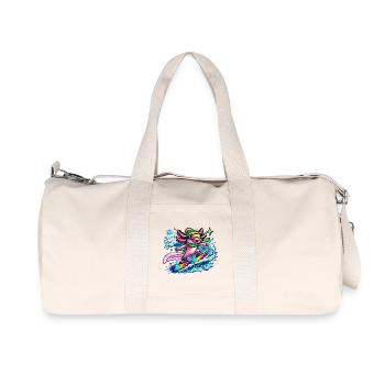Axolotl Surfer Rainbow Wave - Recycled Canvas Sports Bag by Stanley/Stella - natural - Front