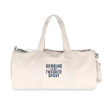 La lecture est mon sport préféré Rat de bibliothèque - Sac de sport en toile recyclée Stanley/Stella - blanc naturel - Devant