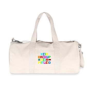 Pas de renfort ? Pas de pitié ! Rétro coloré - Sac de sport en toile recyclée Stanley/Stella - blanc naturel - Devant