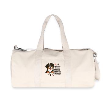 Bernese Mountain Dog Little Berner Therapy Dog Humor - Recycled Canvas Sports Bag by Stanley/Stella - natural - Front