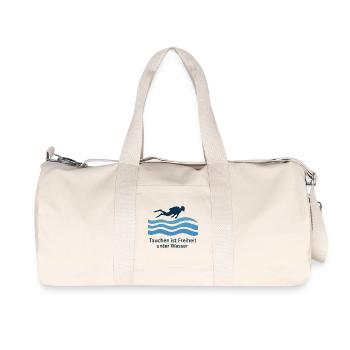 Tauchen ist Freiheit Unter Wasser - Recycelte Canvas-Sporttasche von Stanley/Stella - Naturweiß - Vorne