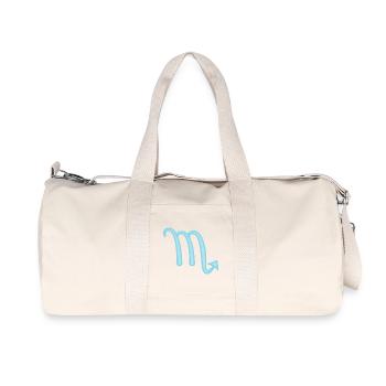 Skorpion-Sternzeichen Pastellblau - Recycelte Canvas-Sporttasche von Stanley/Stella - Naturweiß - Vorne