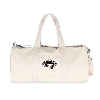 Schwarze Krabbe tropft Tinte - Recycelte Canvas-Sporttasche von Stanley/Stella - Naturweiß - Vorne
