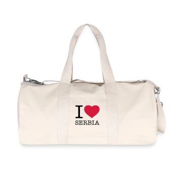 I LOVE SERBIA Serbien - Recycled Canvas Sports Bag by Stanley/Stella - natural - Front