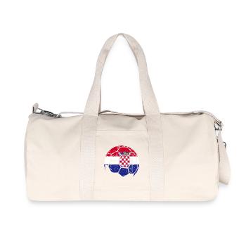 Croatie Ballon de football Football - Sac de sport en toile recyclée Stanley/Stella - blanc naturel - Devant