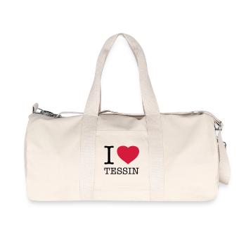 I LOVE TESSIN - Recycelte Canvas-Sporttasche von Stanley/Stella - Naturweiß - Vorne