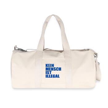kein mensch ist illegal - Recycelte Canvas-Sporttasche von Stanley/Stella - Naturweiß - Vorne