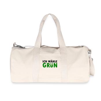 Ich wähle grün - Recycelte Canvas-Sporttasche von Stanley/Stella - Naturweiß - Vorne