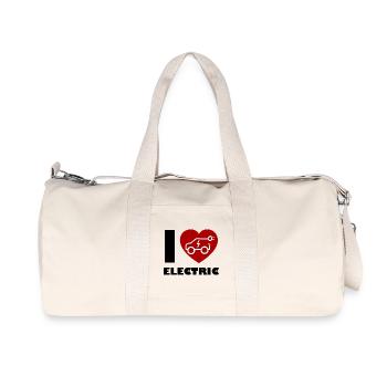 E-car, climate change and hybrid - Recycled Canvas Sports Bag by Stanley/Stella - natural - Front