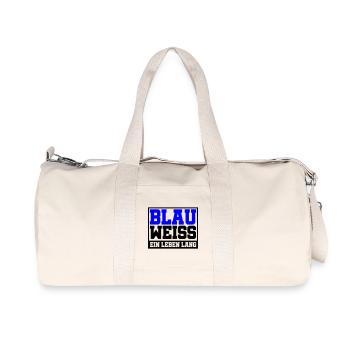 Blau Weiss ein Leben Lang | Farben änderbar - Recycelte Canvas-Sporttasche von Stanley/Stella - Naturweiß - Vorne