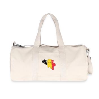 Belgian Flag Map of Brussels - Recycled Canvas Sports Bag by Stanley/Stella - natural - Front