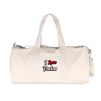 Ich liebe Züge - Recycelte Canvas-Sporttasche von Stanley/Stella - Naturweiß - Vorne