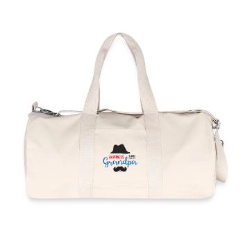 Happines is Being Called Grandpa - Recycled Canvas Sports Bag by Stanley/Stella - natural - Front