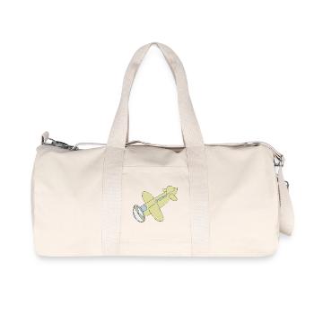 Bande dessinée d’avion - Sac de sport en toile recyclée Stanley/Stella - blanc naturel - Devant
