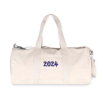 2024. WEIHNACHTEN. JAHR. JAHRESTAG. RUHESTAND. PAPA - Recycelte Canvas-Sporttasche von Stanley/Stella - Naturweiß - Vorne