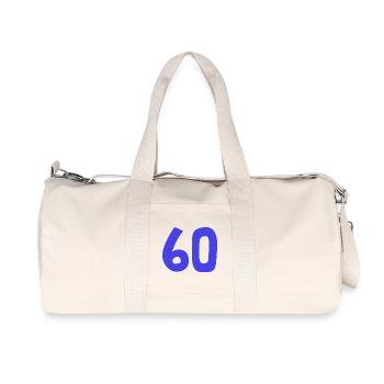 60. 60 YEARS. 60th ANNIVERSARY. 60TH BIRTHDAY. - Recycled Canvas Sports Bag by Stanley/Stella - natural - Front